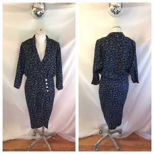 Vintage Scarlett ILGWU Print Button Up Wrap Dress